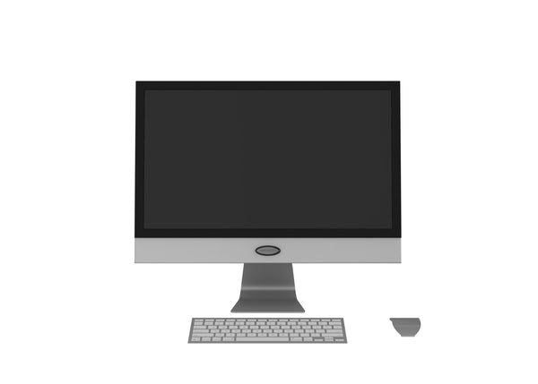 21 inch platinum computer prop with monitor keyboard and mouse, closed back