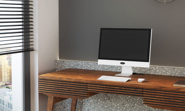 21 inch white computer prop with monitor keyboard and mouse