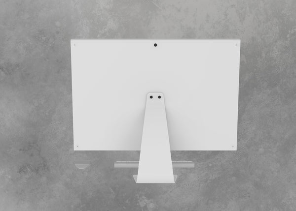 21 inch white computer prop with monitor keyboard mouse closed back