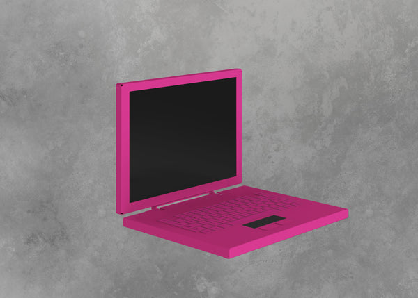 Notebook prop pink with black acrylic screen, 3 sets per box