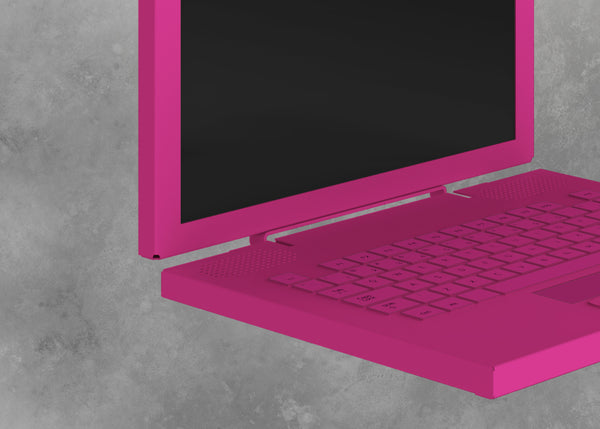 Notebook prop pink with black acrylic screen, 3 sets per box