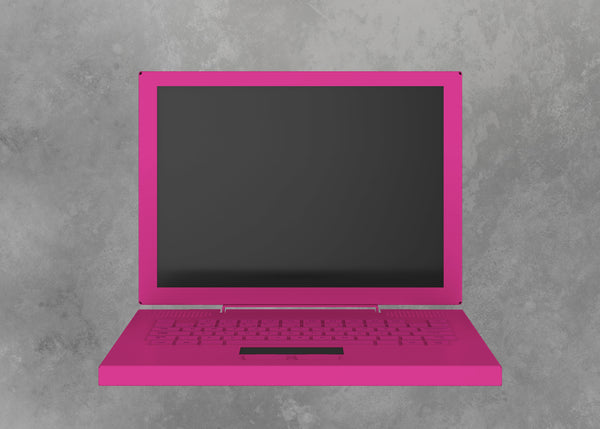 Notebook prop pink with black acrylic screen, 3 sets per box