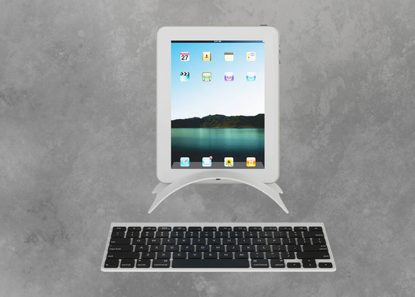 White tablet with white stand and keyboard 3 sets per box